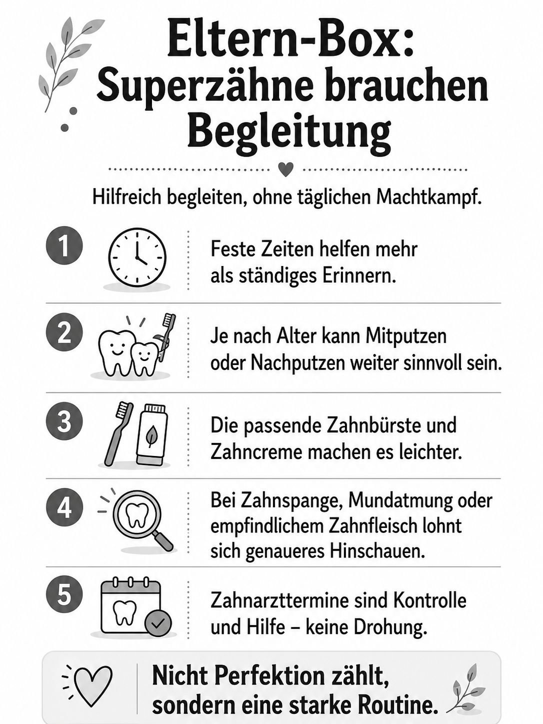 Eltern-Box aus dem Buch: Superzähne brauchen Begleitung